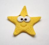 Aplique estrela em biscuit fundo do mar